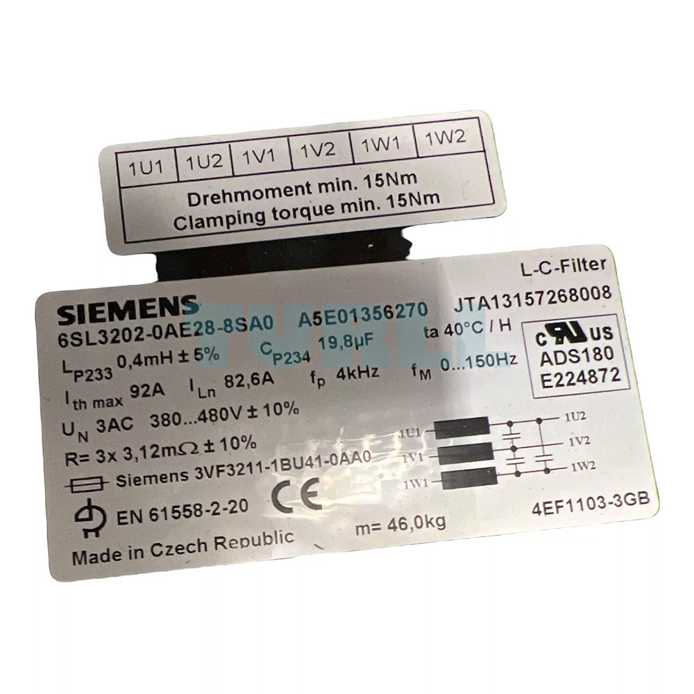 6SL3202-0AE28-8SA0 SIEMENS Exclusive Sine-Wave Filter Original Brand New 3 6SL3202-0AE28-8SA0 SIEMENS sine-wave filter original brand new