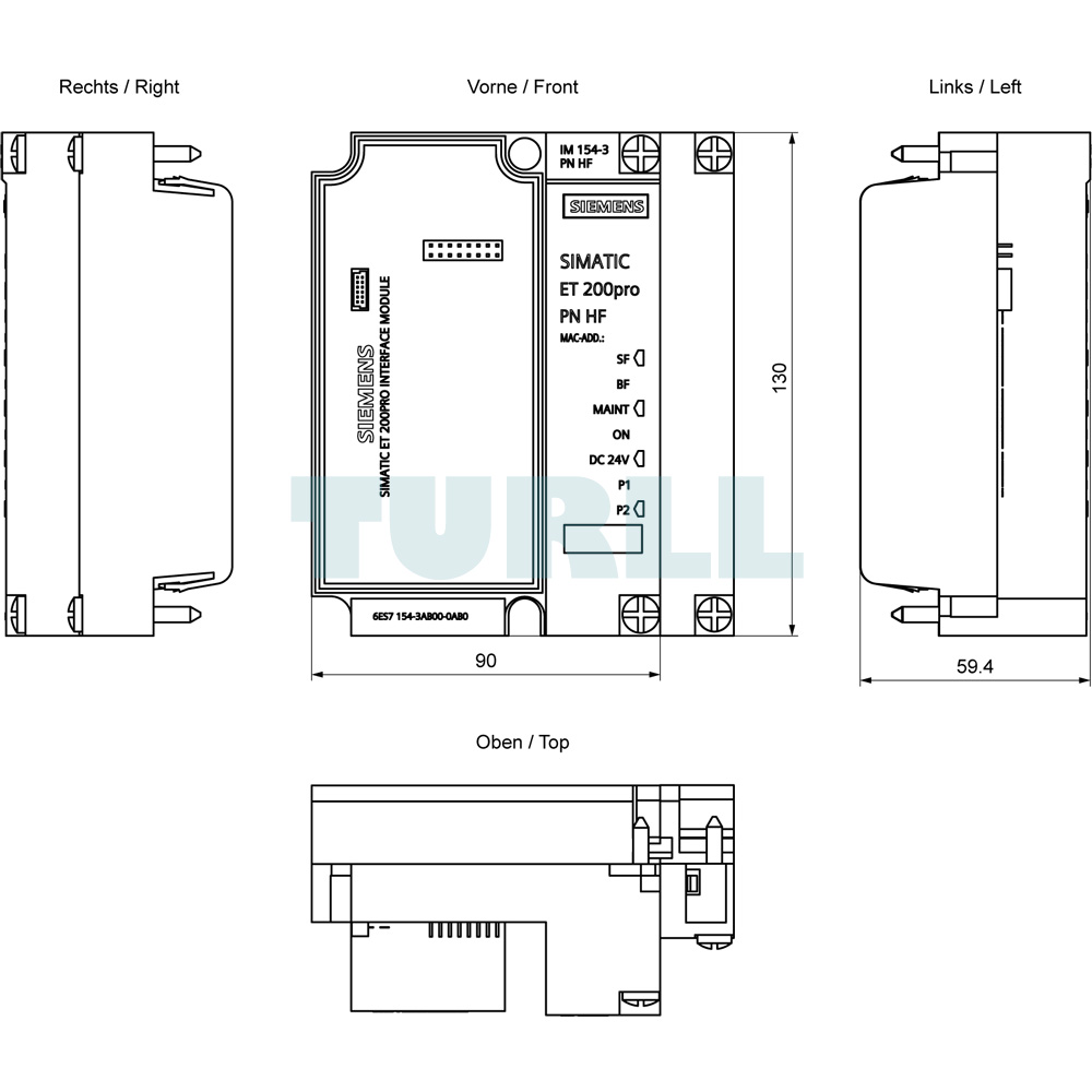 6ES7154-3AB00-0AB0 Siemens SIMATIC DP PROFINET Interface Module IM 154-3 PN Original Brand New 4 6ES7154-3AB00-0AB0 Siemens SIMATIC DP PROFINET Interface Module IM 154-3 PN