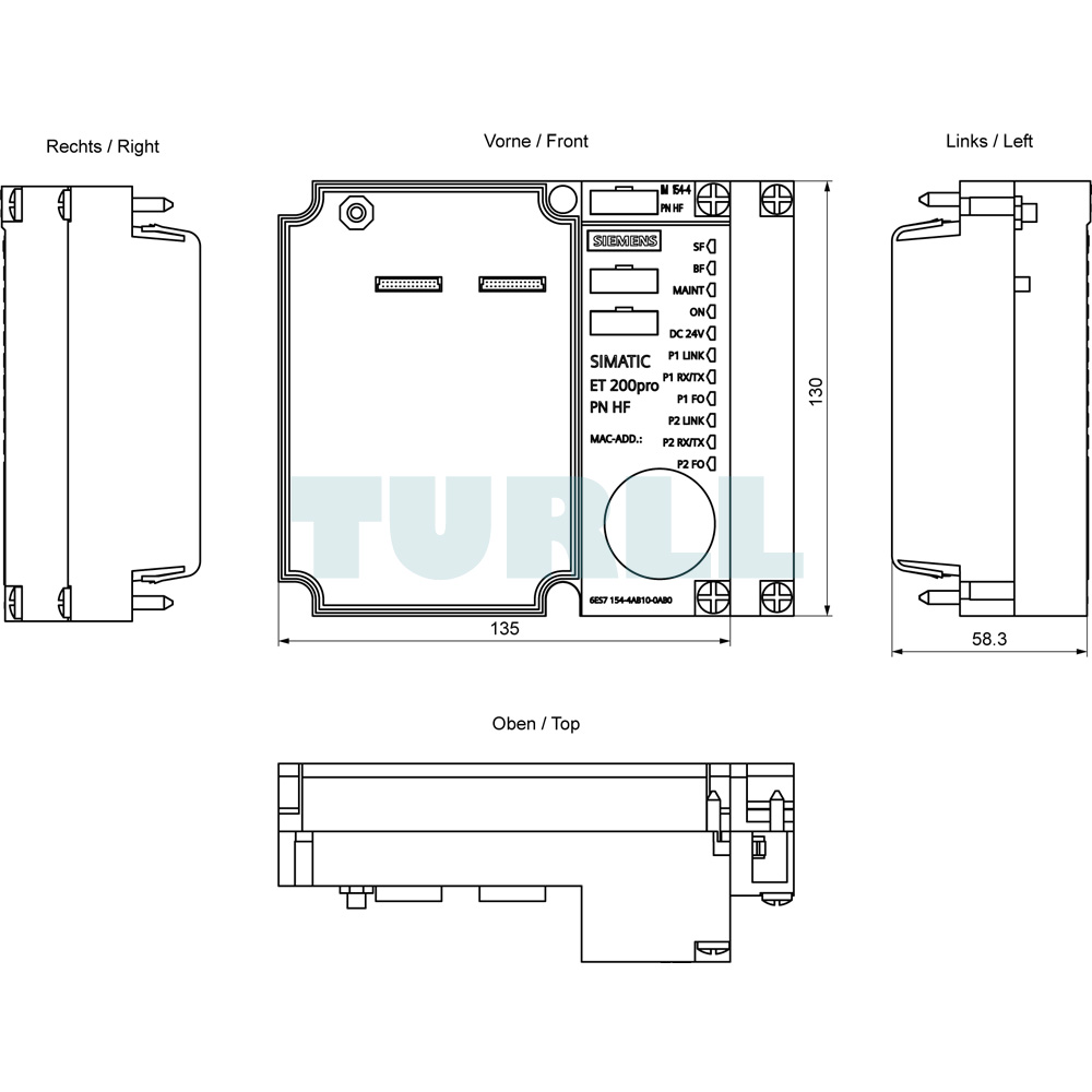6ES7154-4AB10-0AB0 Siemens SIMATIC DP PROFINET Interface Module IM 154-4 PN Original Brand New 5 6ES7154-4AB10-0AB0 Siemens SIMATIC DP PROFINET Interface Module IM 154-4 PN