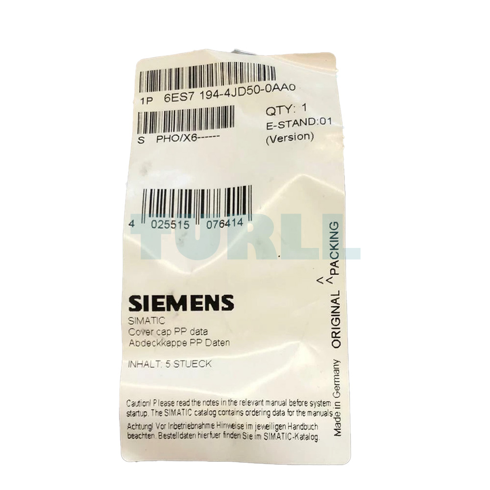 6ES7194-4JD50-0AA0 SIEMENS Exclusive Cover Caps Original Brand New 3 6ES7194-4JD50-0AA0 Siemens RJ45 PROFINET cover caps