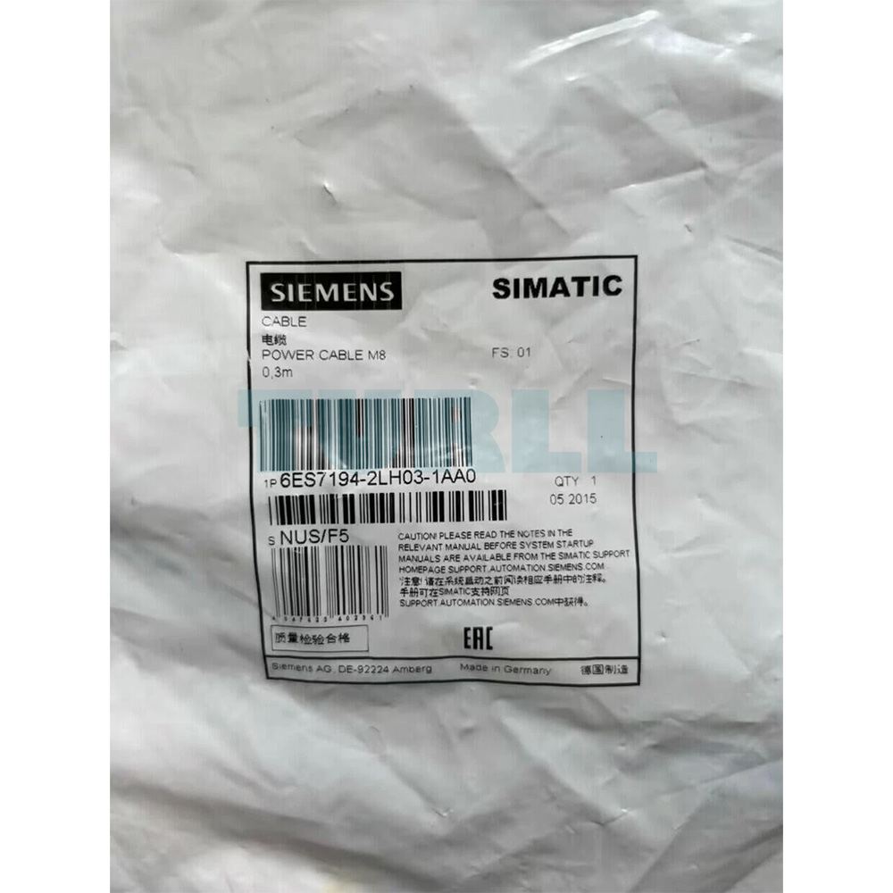 6ES7194-2LH03-1AA0 SIEMENS Exclusive Power Cable M8 Original Brand New 3 6ES7194-2LH03-1AA0 Siemens M8 power cable 0.3m