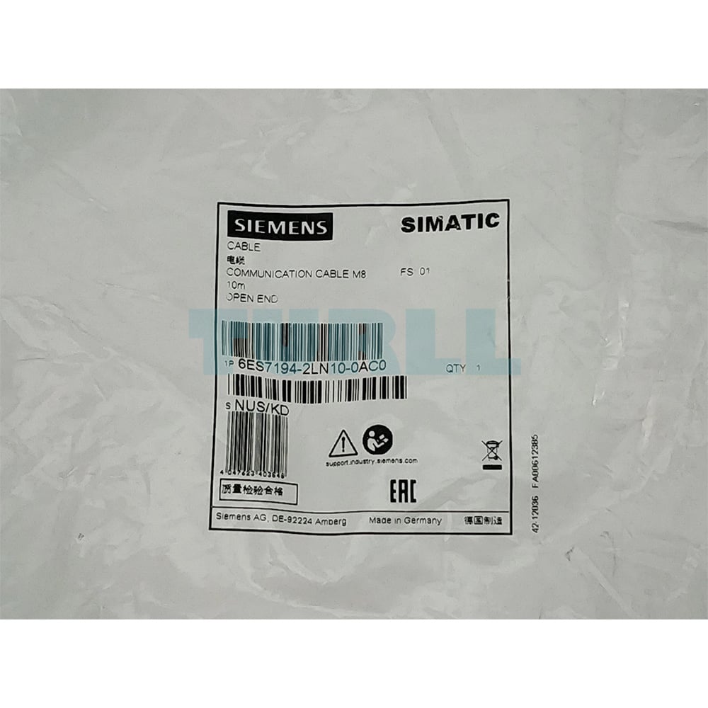 6ES7194-2LN10-0AC0 SIEMENS Exclusive Single-Sided Bus Cable Original Brand New 5 6ES7194-2LN10-0AC0 Siemens single-sided M8 bus cable 10m