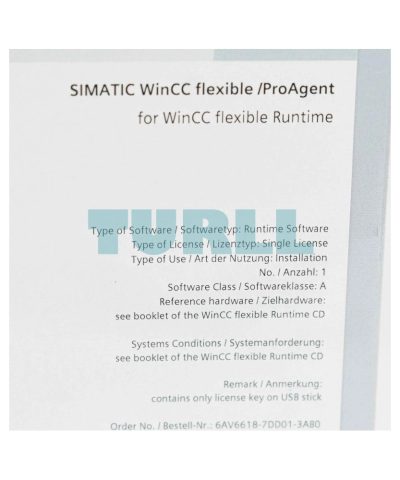 6AV6618-7DD01-3AB0 Siemens SIMATIC WinCC Flexible/ProAgent