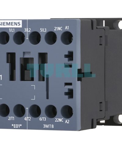Siemens 3MT8006-1AP02 Contactor: AC-3, 6A/2.2kW (400V), 1NC, 230V AC Coil, Size S00, Screw Terminal
