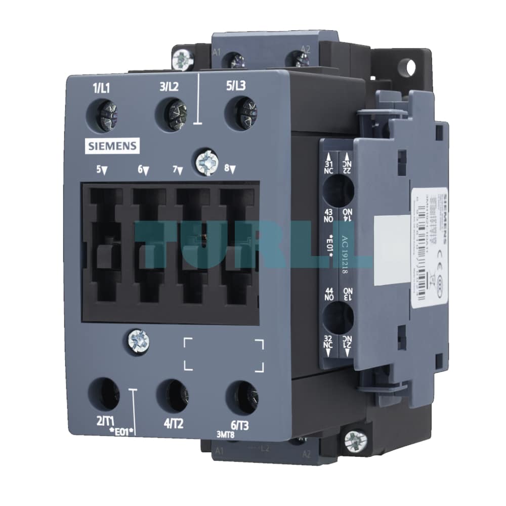 Siemens 3MT8050-1AH24 Contactor AC-3, 50A/22kW, 400V, 48VAC Coil, Size S2 Screw Terminal Original Brand New 1 Siemens 3MT8050-1AH24 Contactor AC-3, 50A/22kW, 400V, 48VAC Coil, Size S2 Screw Terminal