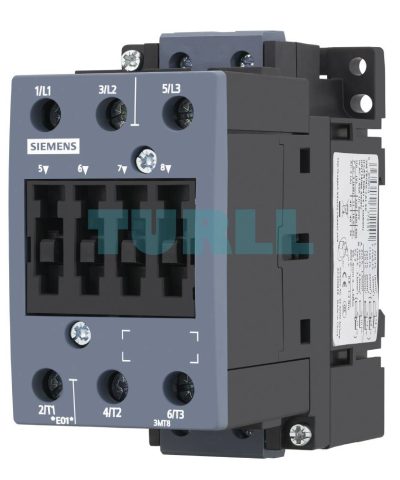 Siemens 3MT8065-1AN20 Contactor 65A/30kW, 400V, 220 VAC, 3-Pole, S2 Size