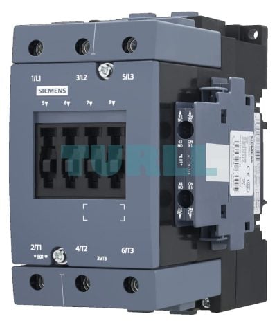Siemens 3MT8080-1AN24 Contactor AC-3, 80A/37kW, 400V, 220 VAC Coil, 3-Pole, Size S3, Screw Terminal