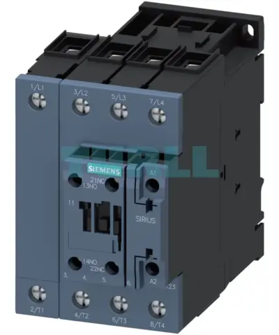 Siemens 3RT2337-1NB30 SIRIUS 3RT2 Contactor, AC-1, 110A, 4-Pole, 20-33V AC/DC, Varistor, S2 Size