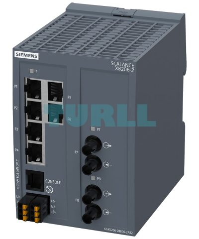 6GK5206-2BB00-2AB2 SIEMENS SCALANCE XB206-2 managed Ethernet switch with 6 RJ45 and 2 ST fiber optic ports