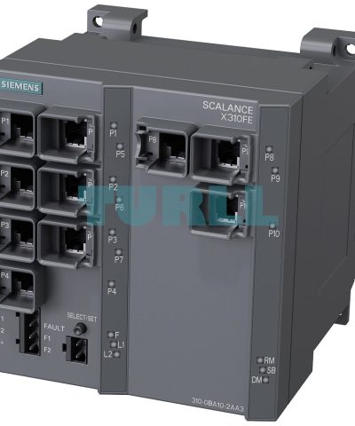 6GK5310-0BA10-2AA3 SIEMENS SCALANCE X310FE managed switch with 10x RJ45 ports and integrated diagnostics