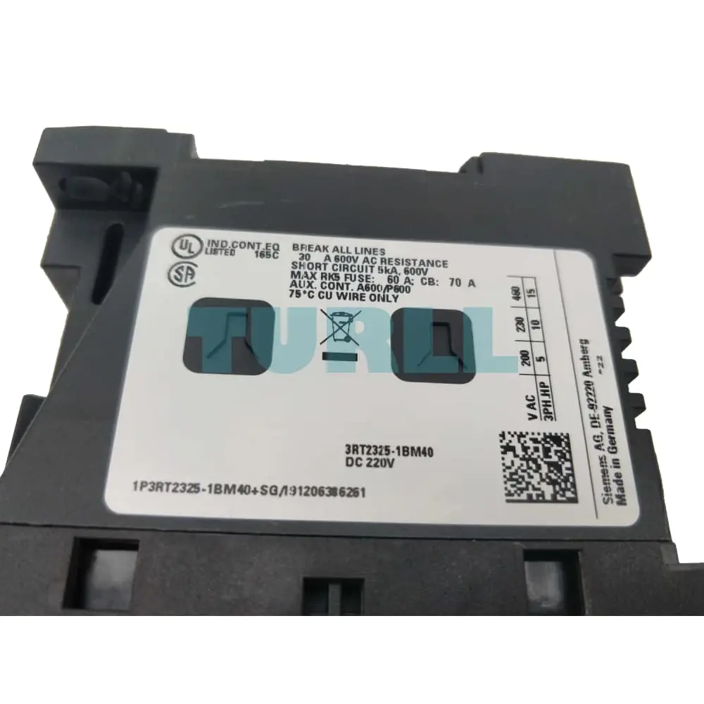 Siemens 3RT2325-1BM40 Contactor 4-Pole, 35A, 220V DC, Size S0 Brand New 6 Siemens 3RT2325-1BM40 Contactor 4-Pole, 35A, 220V DC, Size S0