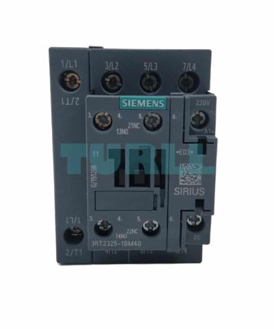 Siemens 3RT2325-1BM40 Contactor 4-Pole, 35A, 220V DC, Size S0