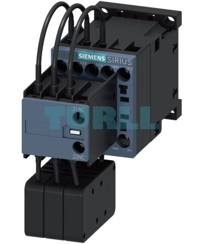 Siemens 3RT2617-1BF43 Capacitor Contactor, S00, 12.5 kVAr, 400V, 110V DC, 1 NO + 1 NC Auxiliary Contact