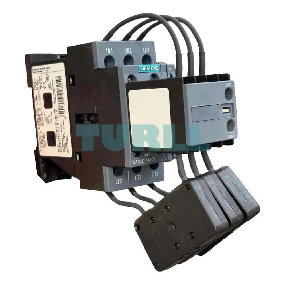 Siemens 3RT2627-1AP05 Capacitor Contactor, AC-6b 25 kVAr, 230V AC Coil, 1 NO + 2 NC Aux Contacts, Size S0 Original Brand New 1 Siemens 3RT2627-1AP05 Capacitor Contactor, AC-6b 25 kVAr, 230V AC Coil, 1 NO + 2 NC Aux Contacts, Size S0