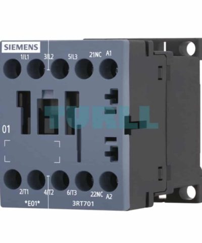 Siemens 3RT7016-1AN22 Contactor 9A, 4kW, 220V AC Coil, 1NC, Size S00, Screw Terminal