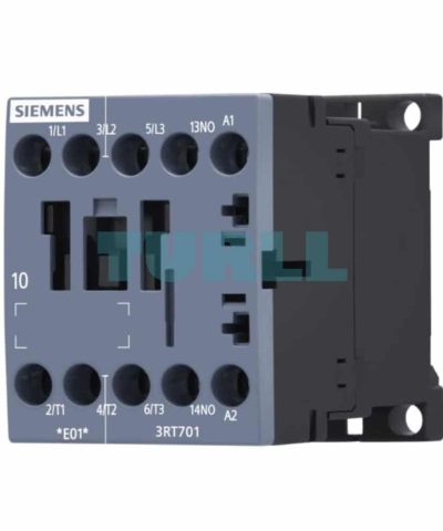 Siemens SIRIUS 3RT7016-1AV02 Contactor AC-3, 9A, 4kW, 400V, Screw Terminal, Size S00