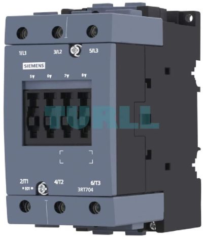 Siemens 3RT7045-1AC20 Contactor AC-3, 80A/37kW, 400V, 24 VAC Coil, 3-Pole, Size S3, Screw Terminal