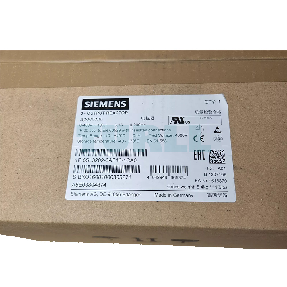 6SL3202-0AE16-1CA0 SIEMENS Exclusive SINAMICS Output Reactor Original Brand New 4 SIEMENS 6SL3202-0AE16-1CA0 SINAMICS Output Reactor for PM240-2 Power Modules