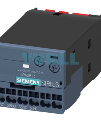 Siemens 3RA2813-2FW10 Solid-State ON-Delay Auxiliary Switch 0.05-100s, Varistor & Spring-Loaded Terminal