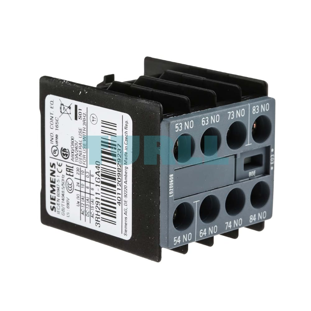 Siemens 3RH2911-1GA40 Auxiliary Switch 4 NO Front Mount, Screw Terminal Original Brand New 3 Siemens 3RH2911-1GA40 Auxiliary Switch 4 NO Front Mount, Screw Terminal