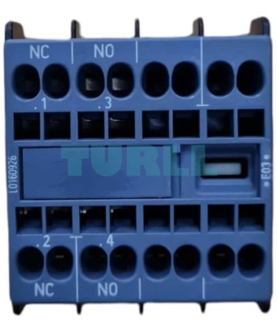 Siemens 3RH2911-2HA11 Auxiliary Switch: 1 NO + 1 NC, Front Mount, Spring-Loaded Terminals