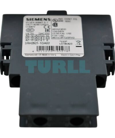 Siemens 3RH2921-1DA02 Lateral Aux Switch Block 2NC SIRIUS