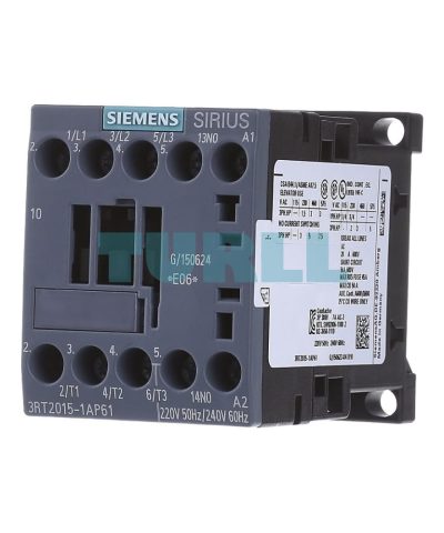 Siemens 3RT2015-1AP61 Power Contactor, 7A, 3kW, 220V AC, 1 NO, Size S00