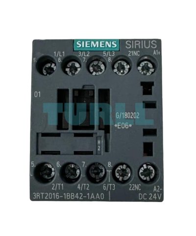 Siemens SIRIUS 3RT2016-1BB42-1AA0 Power Contactor, 9A, 4kW, 24V DC, 1NC Auxiliary Contact