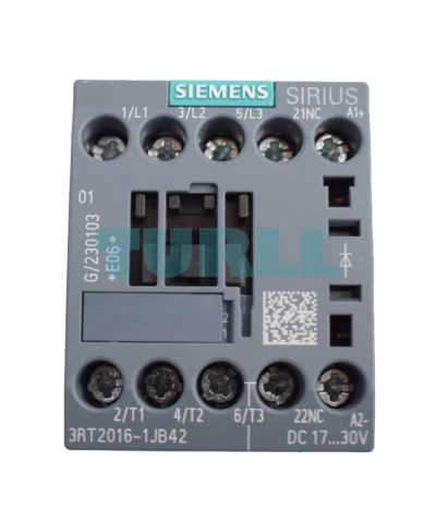 Siemens 3RT2016-1JB42 SIRIUS Power Contactor 9A, 4kW, 24V DC, 3-Pole, Size S00