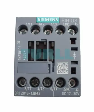 Siemens 3RT2016-1JB42 SIRIUS Power Contactor 9A, 4kW, 24V DC, 3-Pole, Size S00