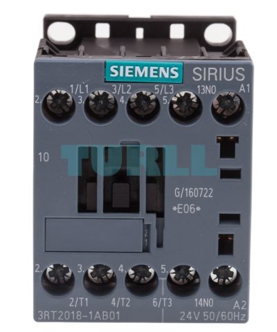 Siemens SIRIUS 3RT2018-1AB01 Power Contactor, 16A, 7.5kW, 24V AC, Size S00