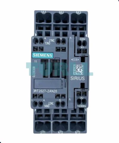 Siemens 3RT2027-2AN20 SIRIUS Power Contactor 32A, 15kW, 220V AC, Spring-Loaded Terminal