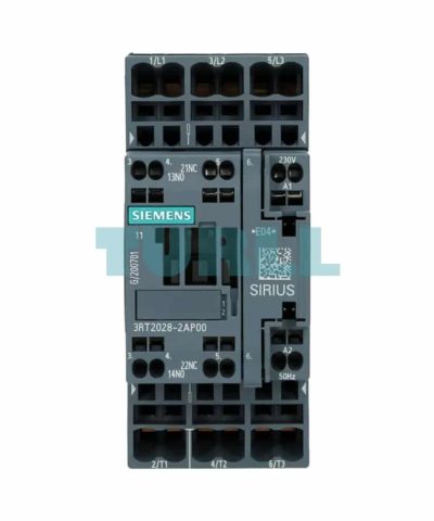 Siemens SIRIUS 3RT2028-2AP00 Power Contactor, 38A, 18.5 kW, 230V AC Coil, Size S0, Spring-Loaded Terminal