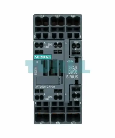Siemens SIRIUS 3RT2028-2AP00 Power Contactor, 38A, 18.5 kW, 230V AC Coil, Size S0, Spring-Loaded Terminal