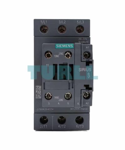 Siemens 3RT2035-1NB30 SIRIUS S2 Power Contactor 41 A, 18.5 kW, AC/DC Coil, Integrated Varistor