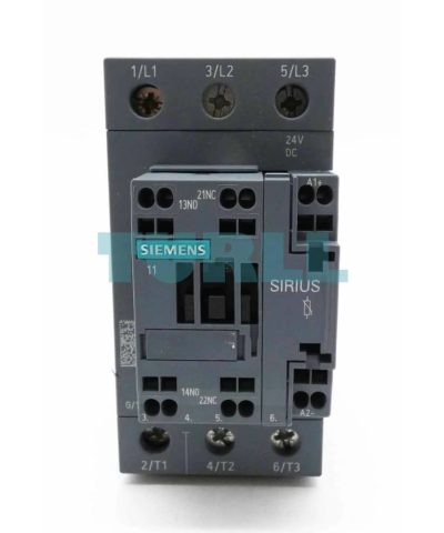 Siemens SIRIUS 3RT2036-3KB40 Power Contactor 51A, 22kW, 24V DC with Varistor