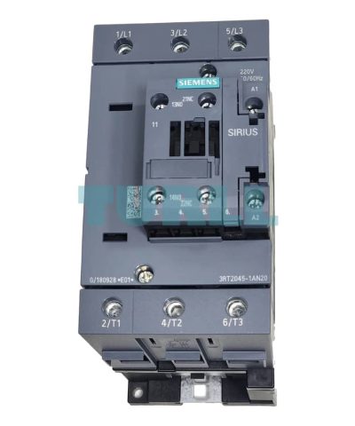 Siemens SIRIUS 3RT2045-1AN20 Power Contactor, 80A, 37kW, 220V AC Coil, Screw Terminal, Size S3