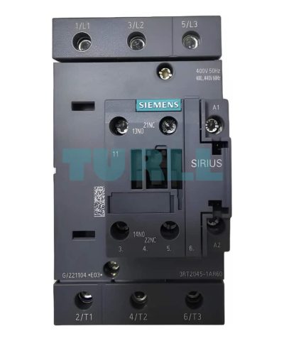 Siemens SIRIUS 3RT2045-1AR60 Power Contactor, 3-Pole, 80A, 37 kW, 400V AC, S3 Size