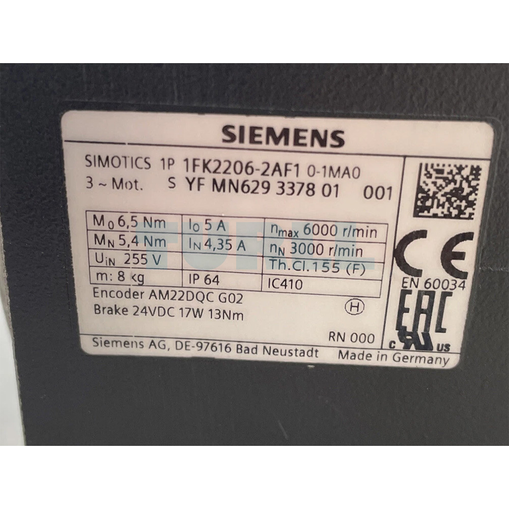 1FK2206-2AF10-1MA0 SIEMENS Exclusive SIMOTICS S-1FK2 Servo Motor Original Brand New 3 1FK2206-2AF10-1MA0 SIEMENS SIMOTICS S-1FK2 Servo Motor Original Brand New