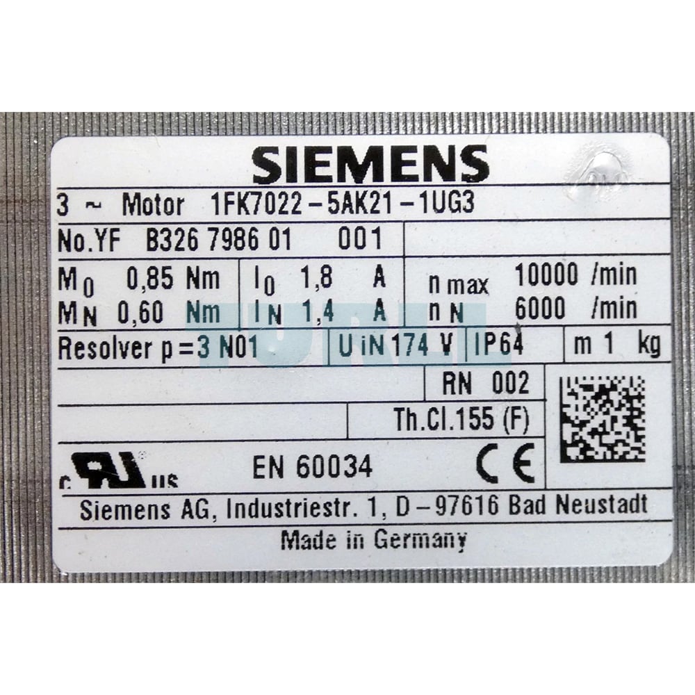 1FK7022-5AK21-1UG3 SIEMENS Exclusive SIMOTICS S-1FK7 Compact Servo Motor Original Brand New 4 1FK7022-5AK21-1UG3 SIEMENS SIMOTICS S-1FK7 Compact Servo Motor Original Brand New