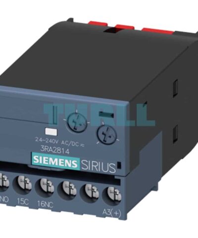 Siemens 3RA2814-1AW10 Solid-State Time-Delayed Auxiliary Switch Off Delayed, 0.05-100s, 24-240V AC/DC