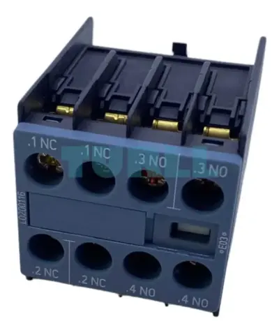 Siemens SIRIUS 3RH2911-1HA22 Front-Mount Auxiliary Switch Block, 2 NO + 2 NC, Screw Terminal, for 3RT2 Contactors and 3RH2 Contactor Relays