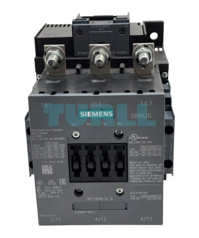 Siemens SIRIUS 3RT1056-6AP36 Power Contactor, Size S6, 185A, 90 kW, 220-240V AC/DC Coil
