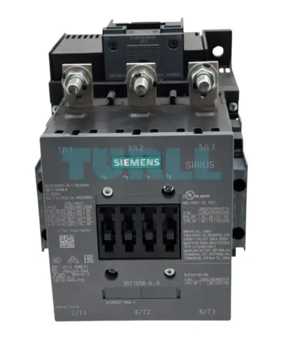 Siemens SIRIUS 3RT1056-6AP36 Power Contactor, Size S6, 185A, 90 kW, 220-240V AC/DC Coil