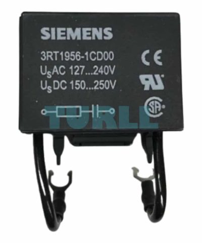 Siemens SIRIUS 3RT1956-1CD00 Surge Suppressor, RC Element for 3RT1 Contactors, 127-240V AC/150-250V DC, Screw Terminal