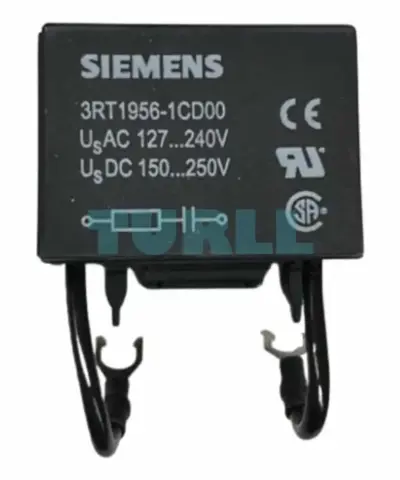Siemens SIRIUS 3RT1956-1CD00 Surge Suppressor, RC Element for 3RT1 Contactors, 127-240V AC/150-250V DC, Screw Terminal