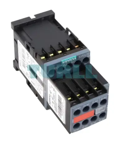 Siemens SIRIUS 3RT2015-1BB44-3MA0 Power Contactor 7A, 3kW/400V, 24V DC Coil, 2 NO + 2 NC Aux, Screw Terminal, Size S00