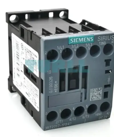 Siemens SIRIUS 3RT2017-1FB41 Power Contactor 12A, 5.5kW, 24V DC Coil, 3-Pole, Size S00