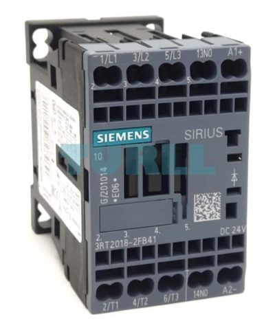 Siemens 3RT2018-2FB41 Power Contactor, S00, 16A, 7.5kW, 24V DC, 1 NO, Spring-Loaded