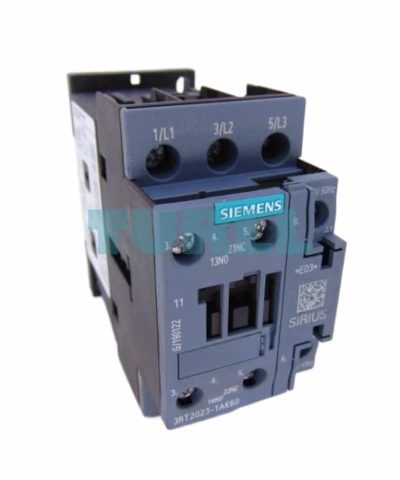 Siemens SIRIUS 3RT2023-1AK60 Power Contactor, 9A, 4kW, 3-Pole, Size S0, 110V/120V AC Coil